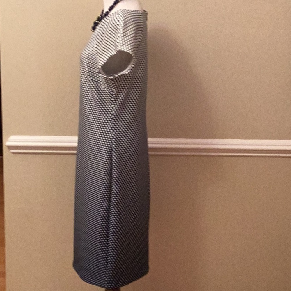 Beige by eci Navy and White Polka Dot Sheath Dress - Picture 4 of 11